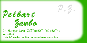 pelbart zambo business card